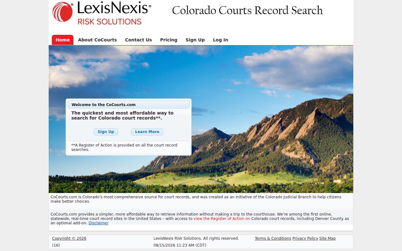 Summit County court docket search through CoCourts