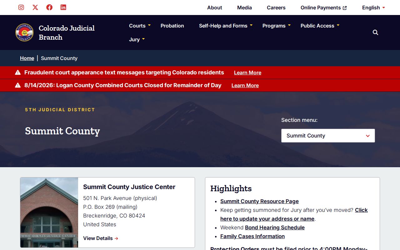 Summit County court docket hub and official access options