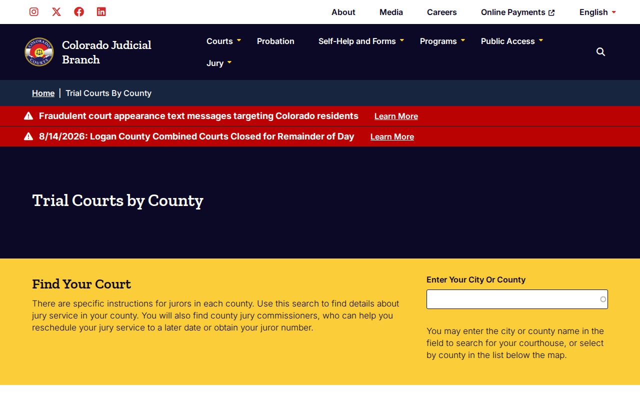 Summit County case search context from Colorado County Court jurisdiction information