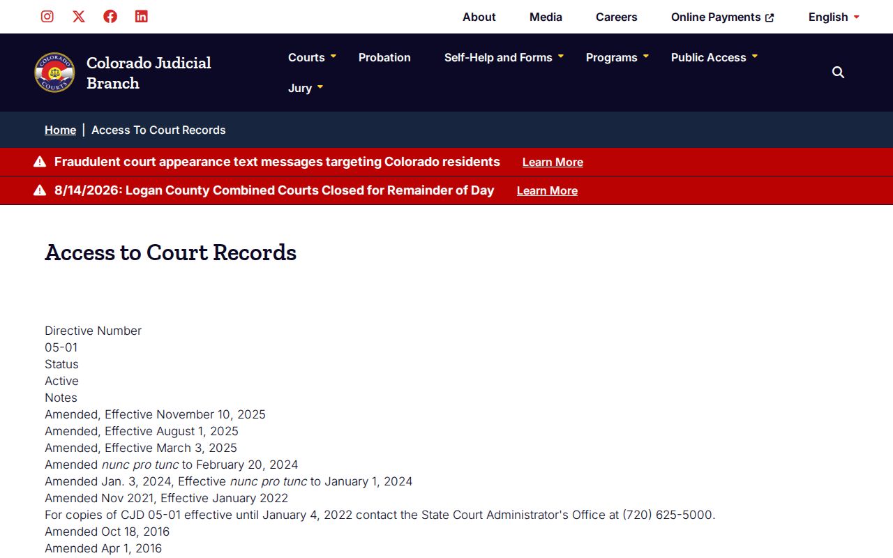 Summit County court records public access policy