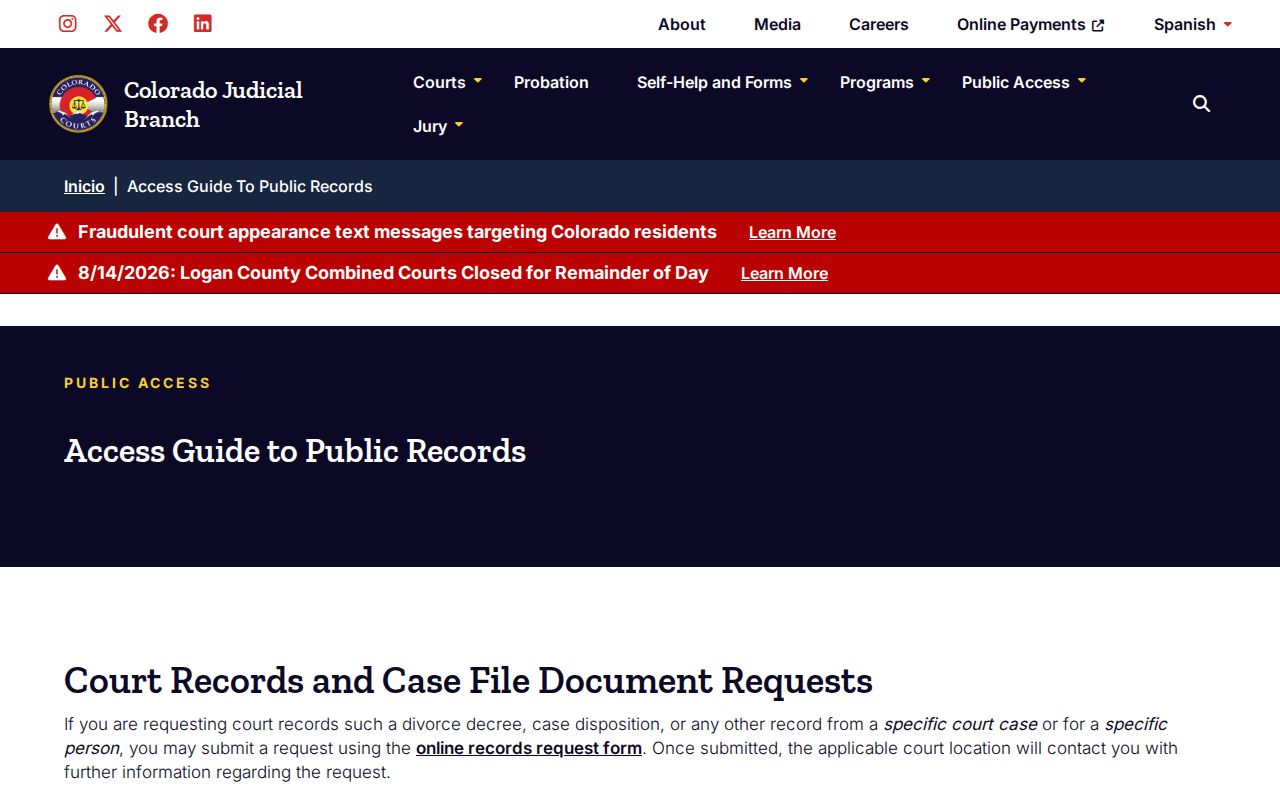 Summit County criminal docket public access guidance