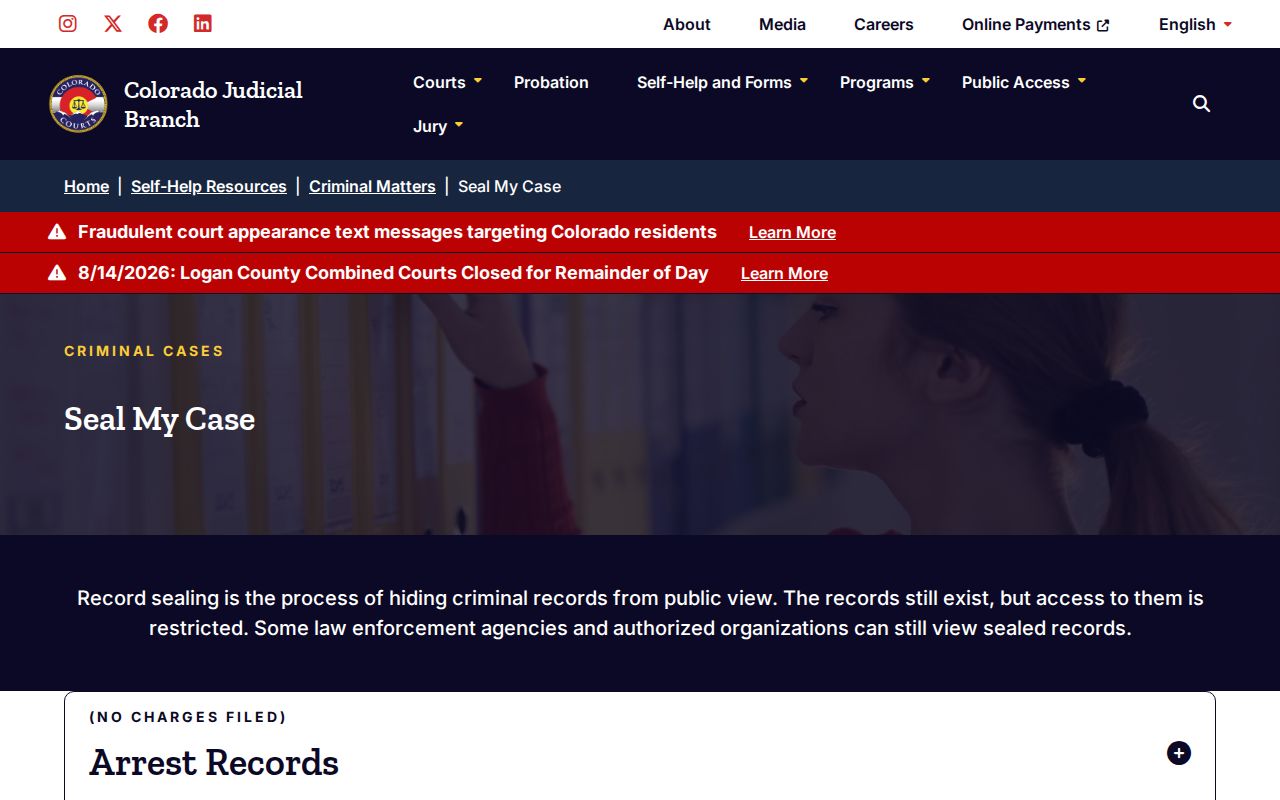 Summit County criminal docket sealing forms and guidance